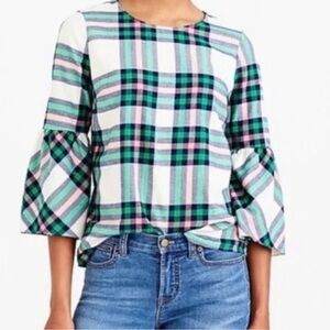 J.Crew factory flannel bell-sleeve top